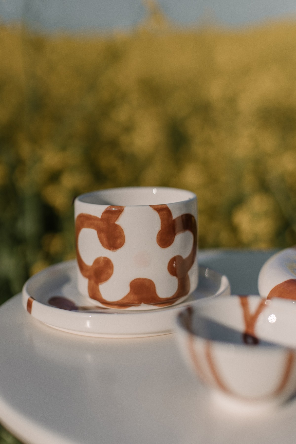 стакан brown flower